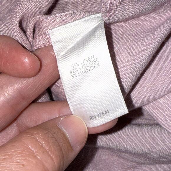 J. Jill Women’s Linen Stretch Pants Pink Side Zip Size Large - Picture 6 of 6